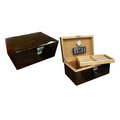 The Princeton 130 Count Ebony Finish Humidor w/ Tray & Polished Hardware